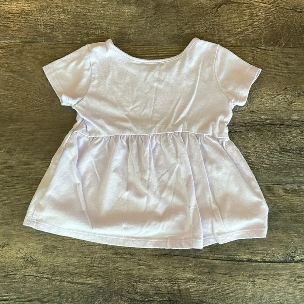 The Children's Place 18-24 Month Baby BUNDLE (2) Pastel Short Sleeve Peplum Tops